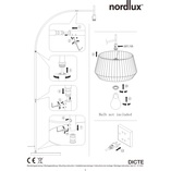Lampa podłogowa łukowa z abażurem Dicte beżowa marki Nordlux