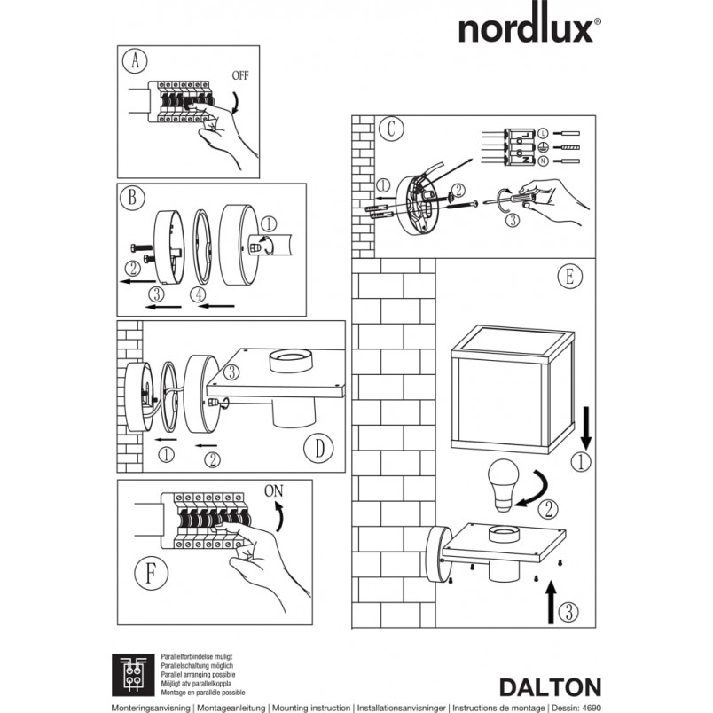 Kinkiet ogrodowy "latarnia' Dalton czarny marki Nordlux
