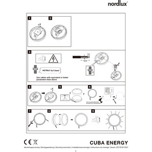 Kinkiet elewacyjny Cuba Energy Round LED biały marki Nordlux