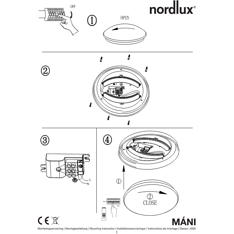 Plafon sufitowy okrągły Mani 25 Led Biały marki Nordlux
