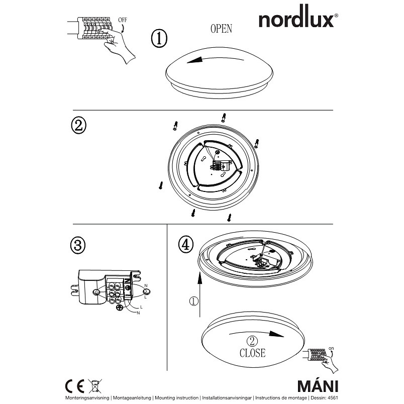 Plafon sufitowy okrągły Mani 32 Led Biały marki Nordlux