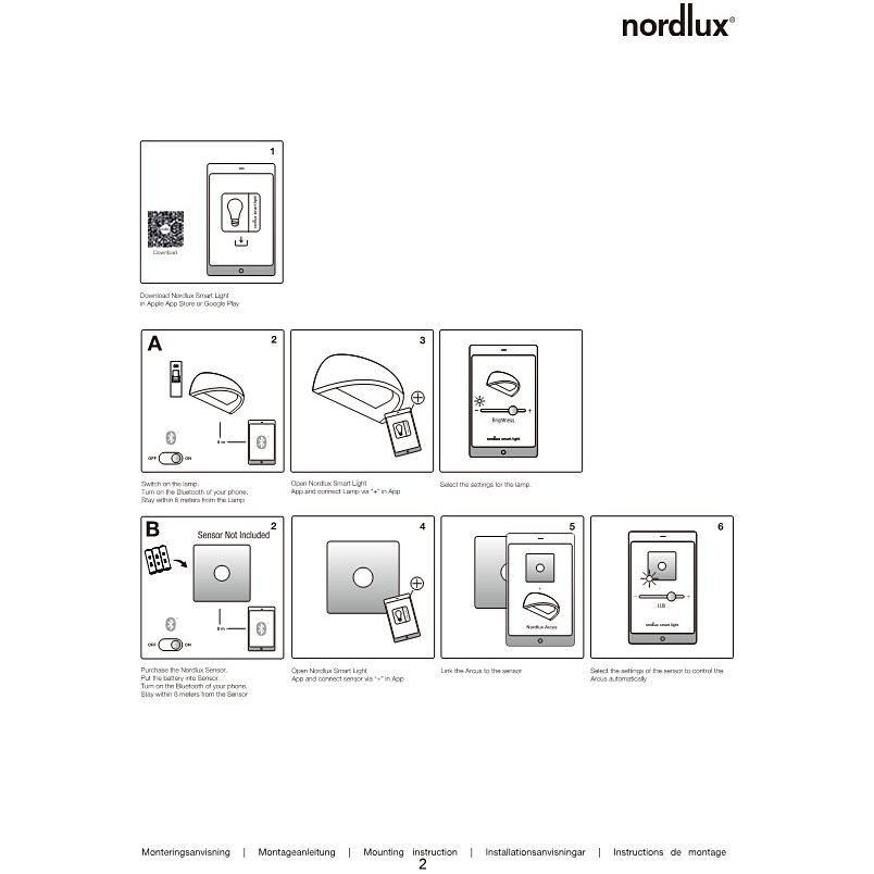 Kinkiet zewnętrzny Arcus Smart LED szary marki Nordlux
