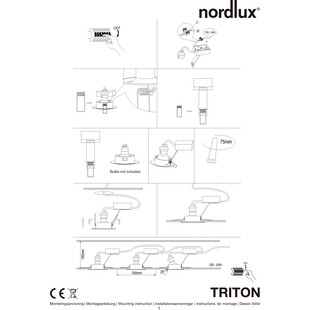 Lampa Spot "oczko" Triton 3szt (zestaw) Stalowa marki Nordlux