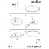 Plafon okrągły Ask 36 Led Biały marki Nordlux