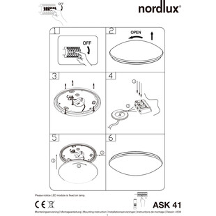 Plafon okrągły Ask 41 Led Biały marki Nordlux