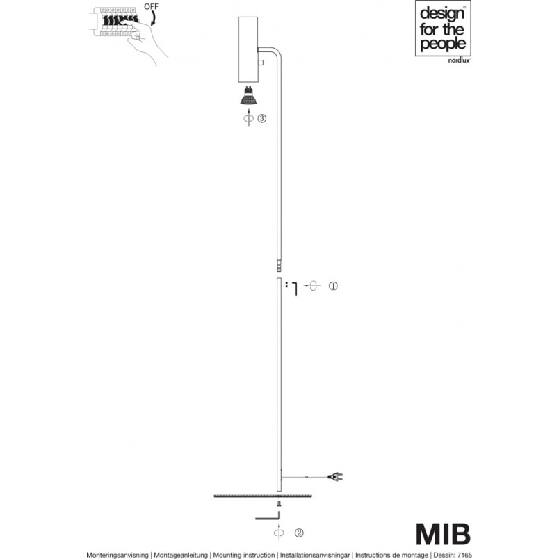 Lampa podłogowa tuba Mib 6 Biała marki Dftp