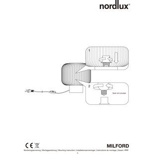 Lampa stołowa szklana Milford Czarno-Biała marki Nordlux