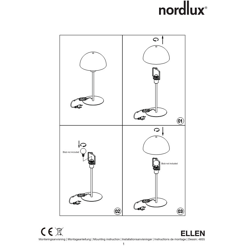 Lampa stołowa skandynawska Ellen Zielona marki Nordlux