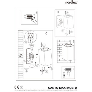 Kinkiet zewnętrzny Canto Maxi Kubi 2 Szary marki Nordlux