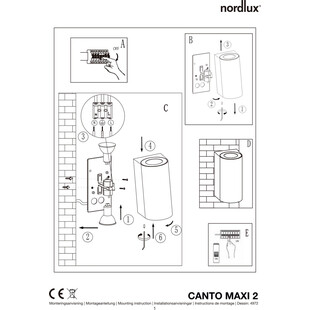 Kinkiet zewnętrzny Canto Maxi 2 Stal Satynowy marki Nordlux