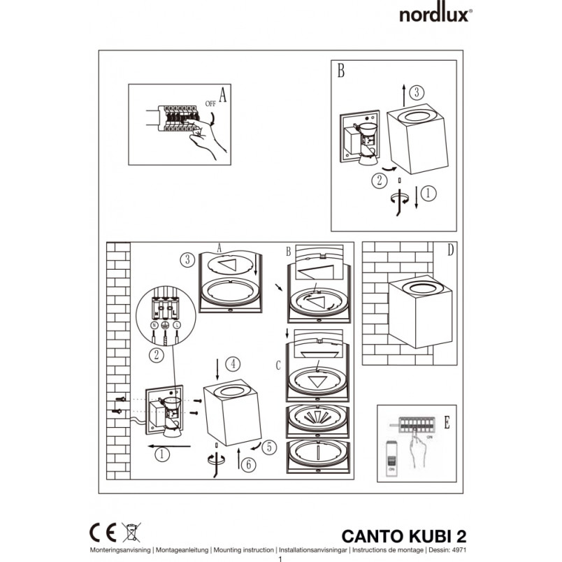 Kinkiet zewnętrzny Canto Kubi 2 Biały marki Nordlux