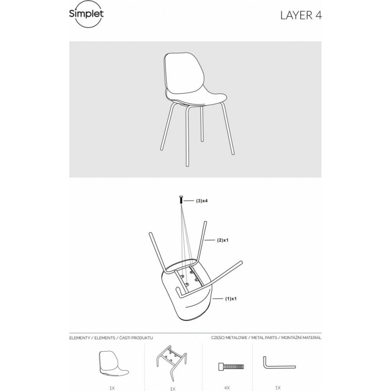 Krzesło z tworzywa Layer IV z tworzywa czarne marki Simplet