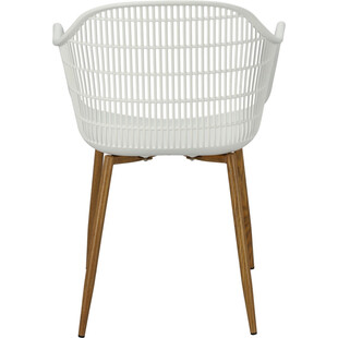Krzesło ażurowe z podłokietniakmi Becker białe marki Simplet