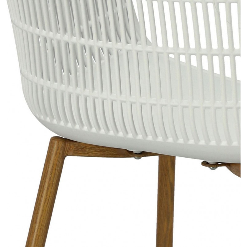 Krzesło ażurowe z podłokietniakmi Becker białe marki Simplet