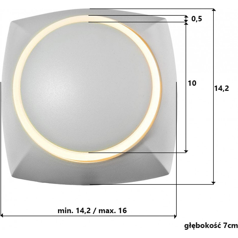 Kinkiet kwadratowy nowoczesny Nikko LED biały marki Auhilon