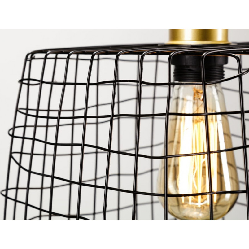 Lampa wisząca druciana kwadratowa Basket 25 czarna marki Auhilon