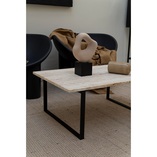 Designerski Stolik kawowy marmurowy Object043 90x60 biały/czarny marki NG Design