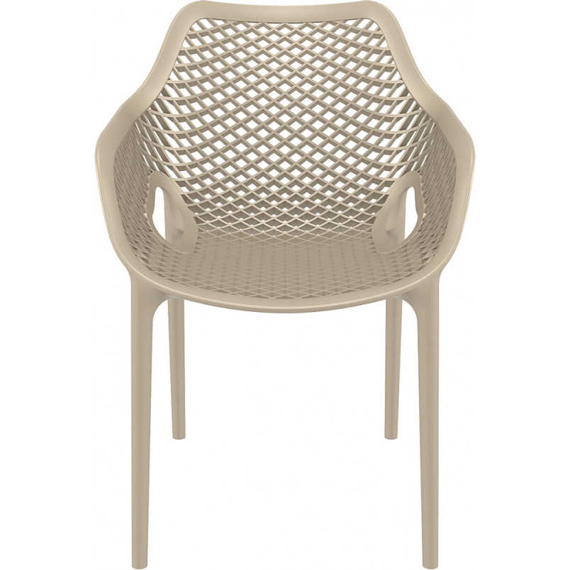 Krzesło ażurowe z podłokietnikami AIR XL szarobrązowe marki Siesta