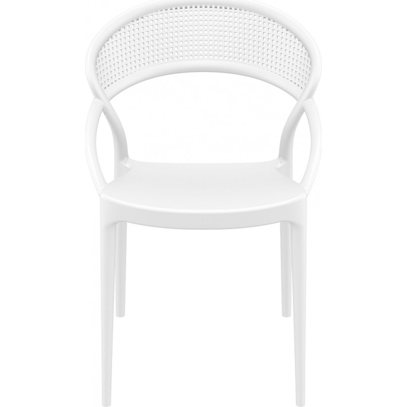 Krzesło ażurowe z podłokietnikami SUNSET białe marki Siesta