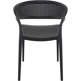 Krzesło ażurowe z podłokietnikami SUNSET czarne marki Siesta