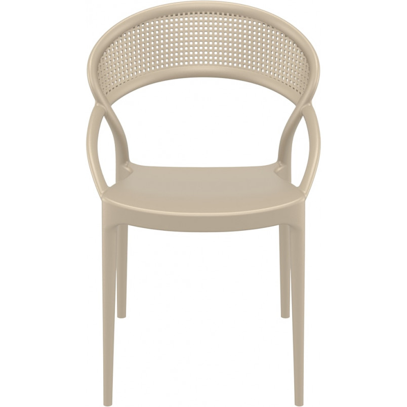 Krzesło ażurowe z podłokietnikami SUNSET szarobrązowe marki Siesta