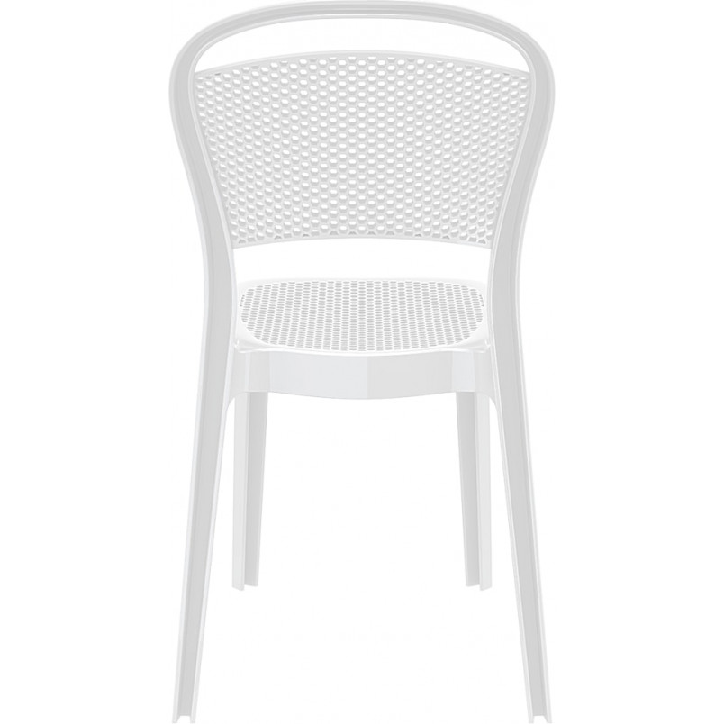 Krzesło ażurowe z tworzywa BEE lśniące białe marki Siesta