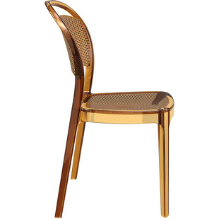 Krzesło ażurowe z tworzywa BEE bursztynowe przezroczyste marki Siesta