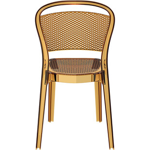 Krzesło ażurowe z tworzywa BEE bursztynowe przezroczyste marki Siesta