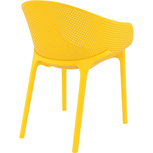 Krzesło ażurowe z podłokietnikami Sky żółte marki Siesta