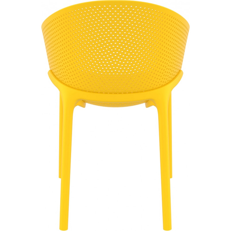 Krzesło ażurowe z podłokietnikami Sky żółte marki Siesta