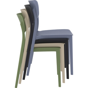 Krzesło ażurowe z tworzywa Lucy beżowe marki Siesta