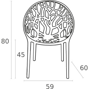 Krzesło ażurowe z tworzywa CRYSTAL czerwone przezroczyste marki Siesta