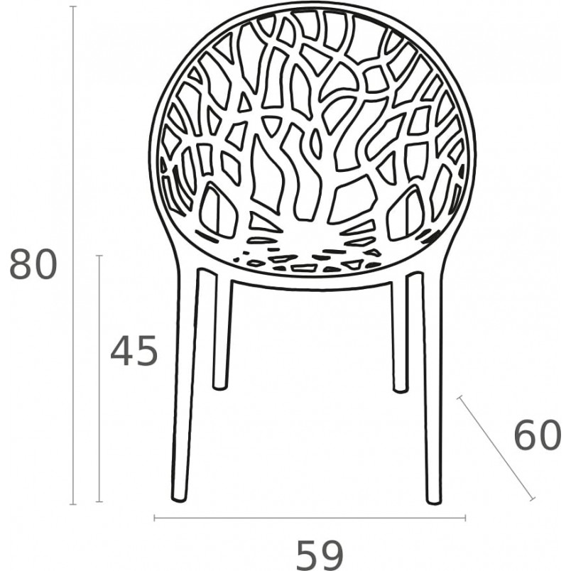 Krzesło ażurowe z tworzywa CRYSTAL bursztynowe przezroczyste marki Siesta