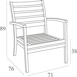 Krzesło ogrodowe z podłokietnikami Artemis XL srebrnoszare marki Siesta