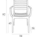 Krzesło ogrodowe z podłokietnikami ARTEMIS teak marki Siesta