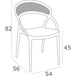 Krzesło ażurowe z podłokietnikami SUNSET szarobrązowe marki Siesta