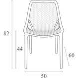 Krzesło ażurowe z tworzywa AIR ciemnoszare marki Siesta