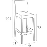 Krzesło barowe plastikowe MAYA BAR 75 białe marki Siesta