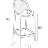 Krzesło barowe plastikowe ażurowe AIR BAR 65 szarobrązowe marki Siesta