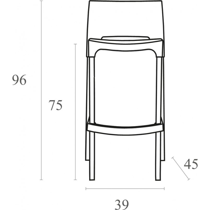 Krzesło barowe plastikowe GIO 75 czarne marki Siesta