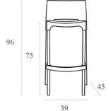 Krzesło barowe plastikowe GIO 75 czerwone marki Siesta