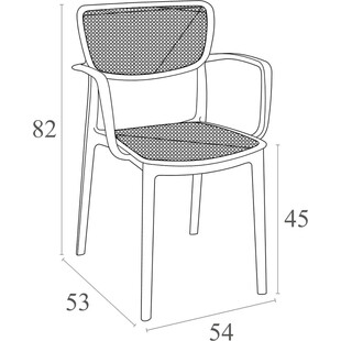 Krzesło ażurowe z podłokietnikami Loft ciemno szare marki Siesta