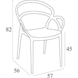 Krzesło z podłokietnikami MILA białe marki Siesta