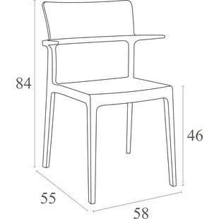 Krzesło z podłokietnikami PLUS czarne marki Siesta