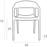 Krzesło z podłokietnikami CARMEN białe/fioletowe przezroczyste marki Siesta