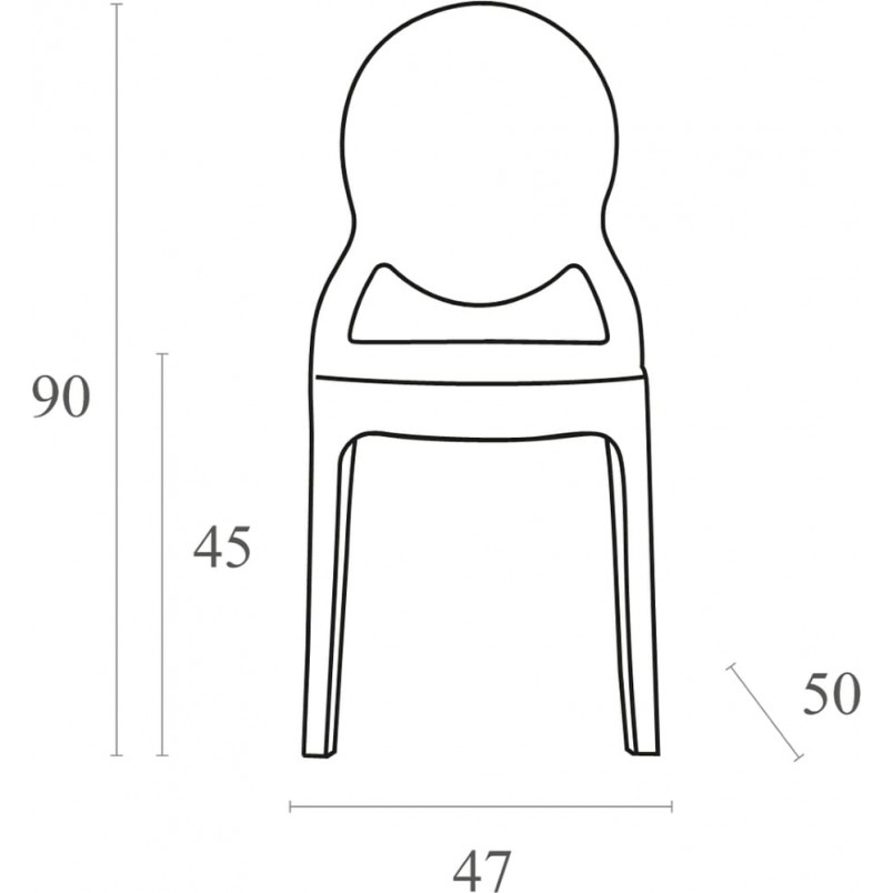 Krzesło z tworzywa ELIZABETH czarne przezroczyste marki Siesta