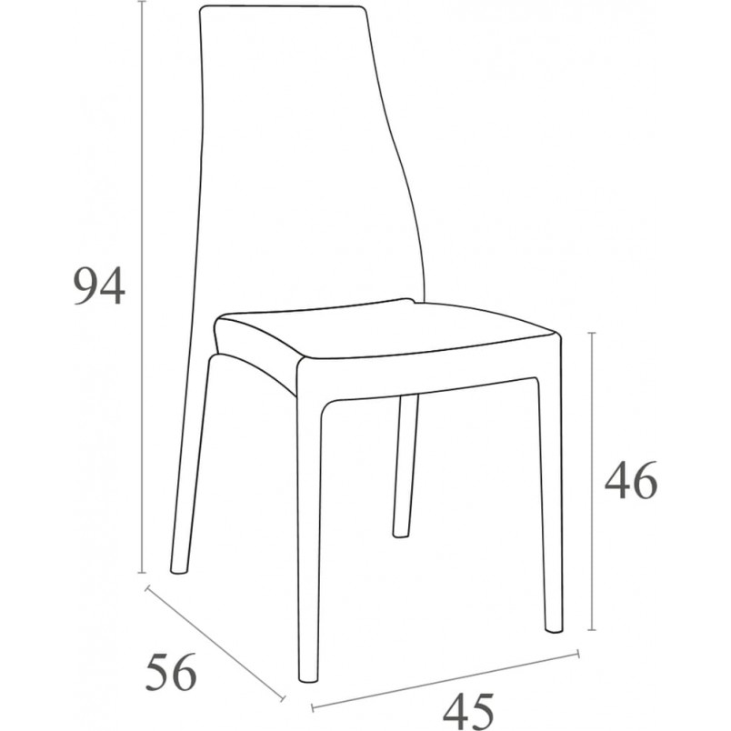 Krzesło plastikowe MIRANDA brązowe marki Siesta