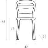 Krzesło z tworzywa MISS BIBI białe/czerwone przezroczyste marki Siesta