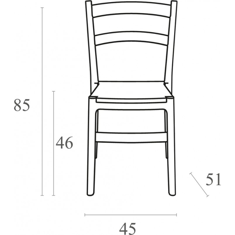 Krzesło z tworzywa TIFFANY srebrnoszare marki Siesta
