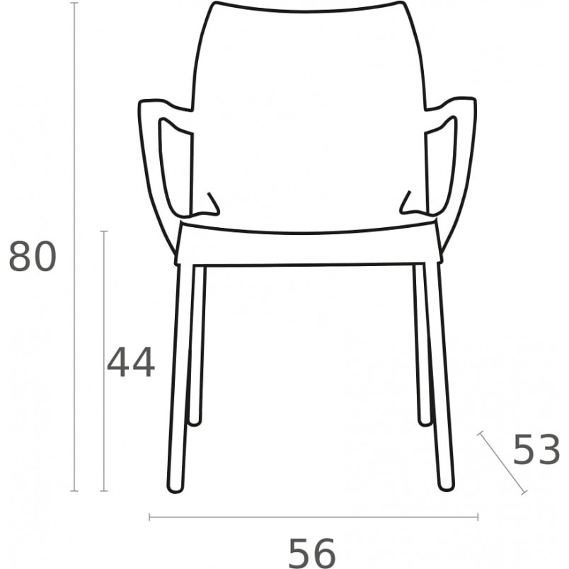 Krzesło ogrodowe z podłokietnikami Dolce pomarańczowe marki Siesta